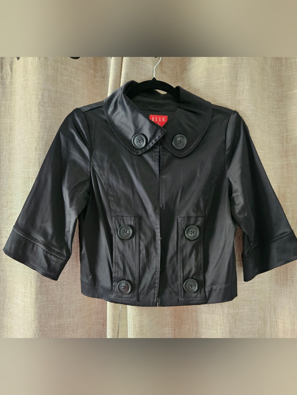 Elle Black Cropped Jacket Small